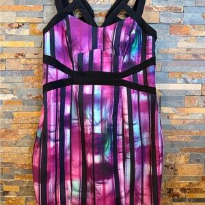 City Chic Multicolor Strapless Dress